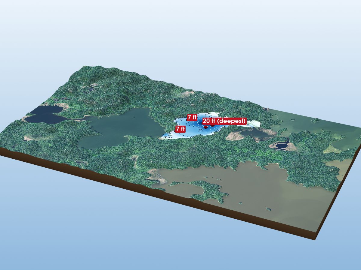 Depth map of Olsen Lake