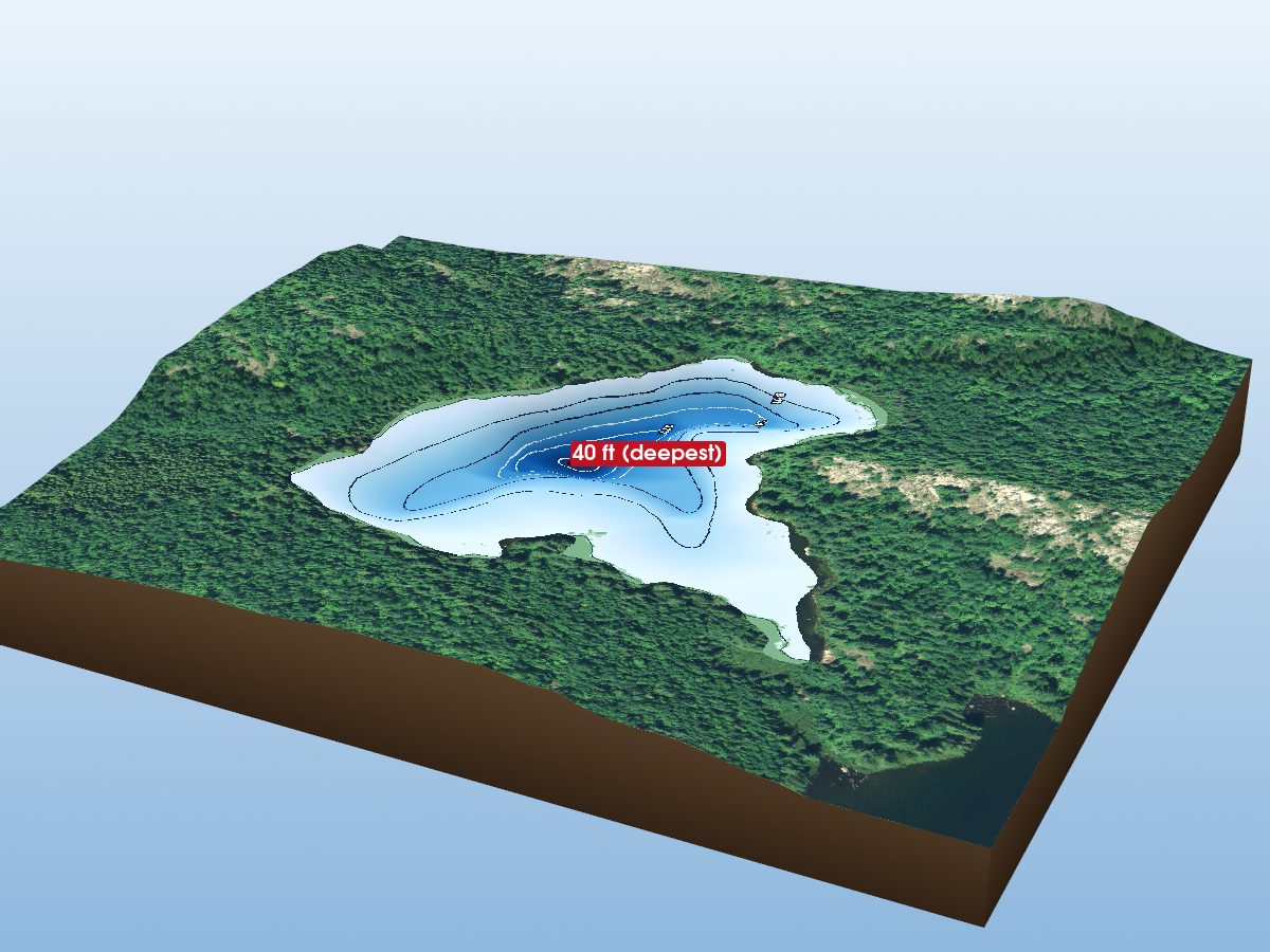 Depth map of Olver Lake (LeCaron Lake 11)