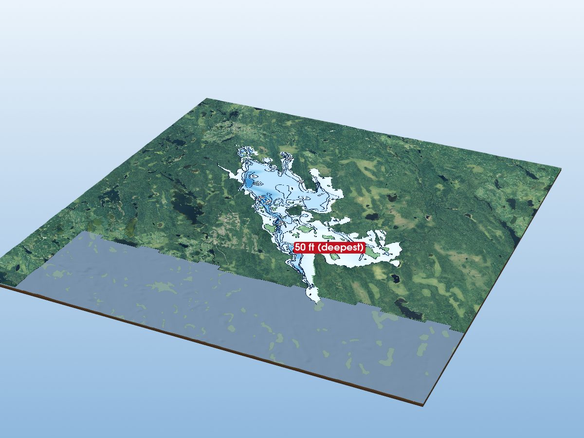 Depth map of Onaman Lake