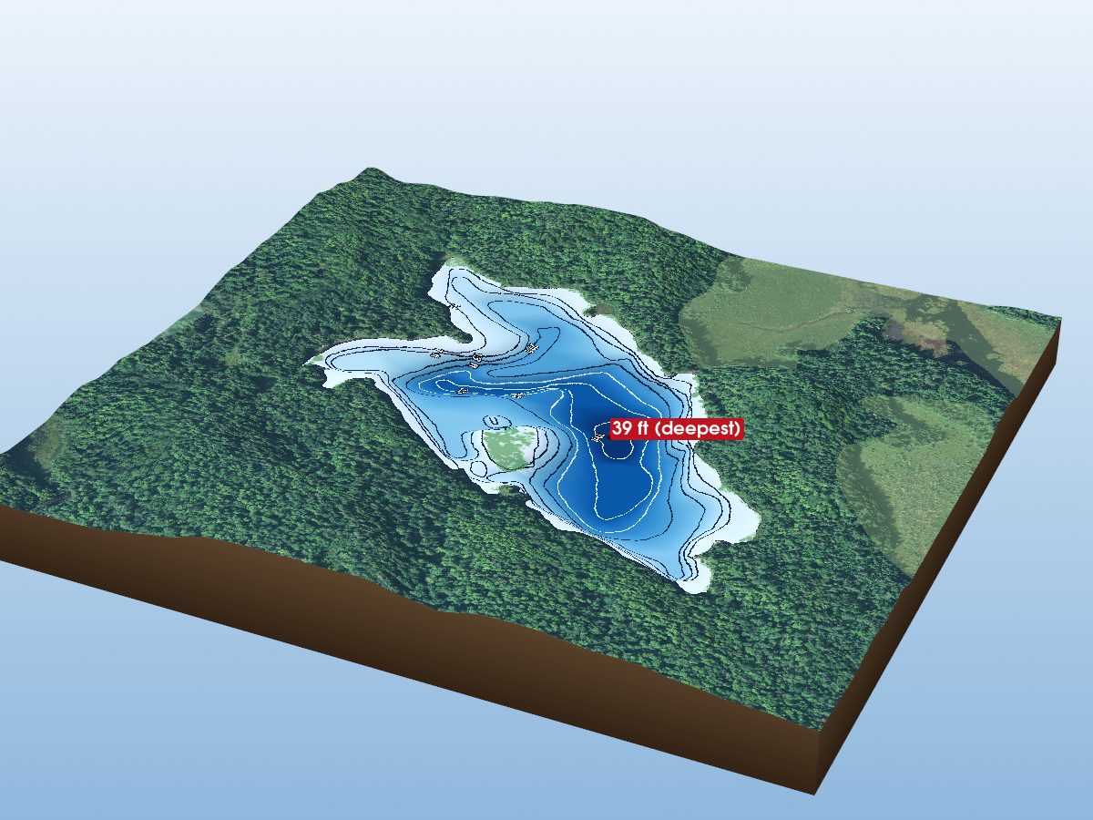 Depth map of One Island Lake