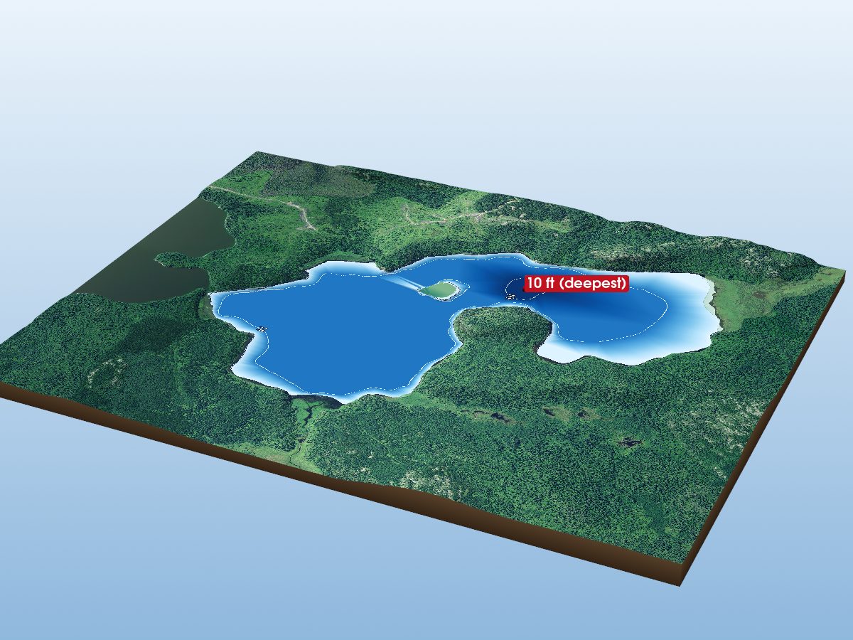 Depth map of One Mile Lake