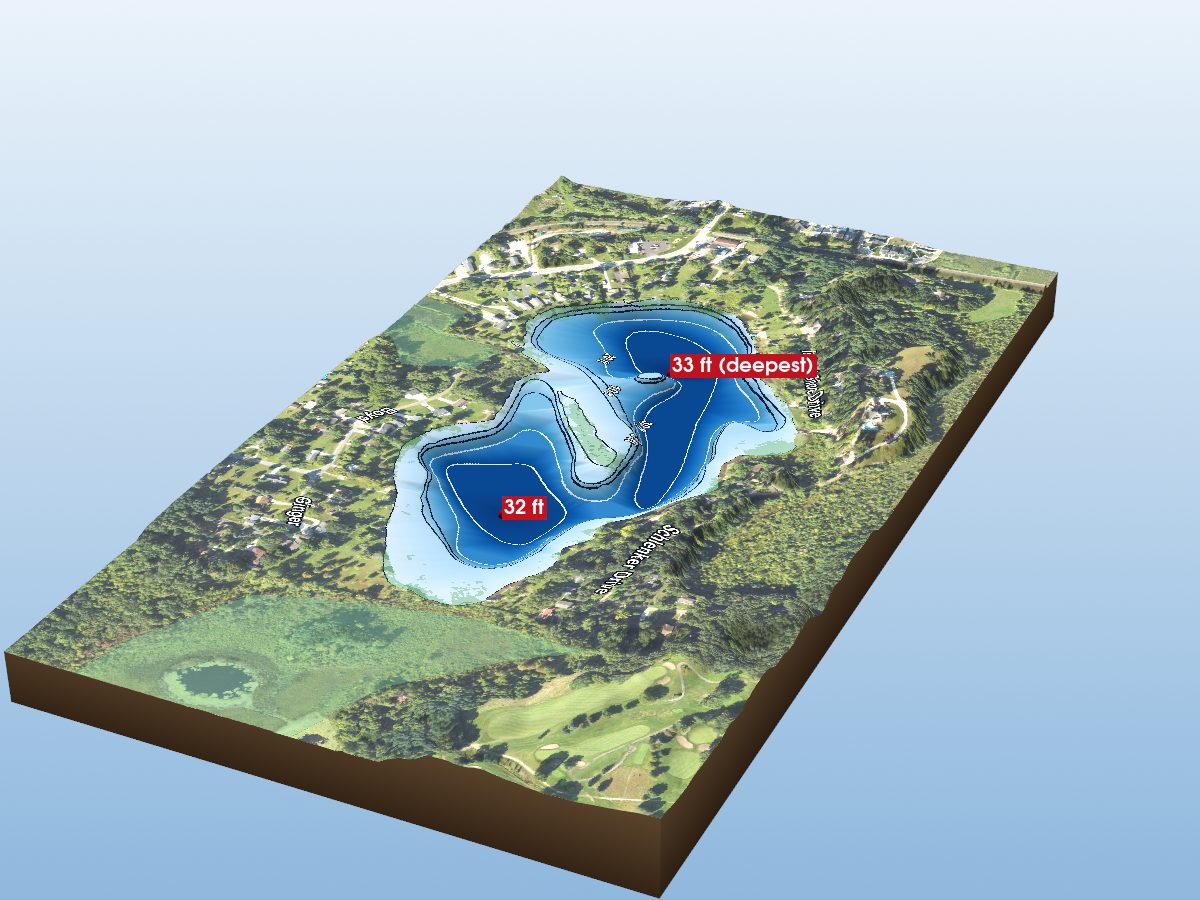 Depth map of Oneida Lake