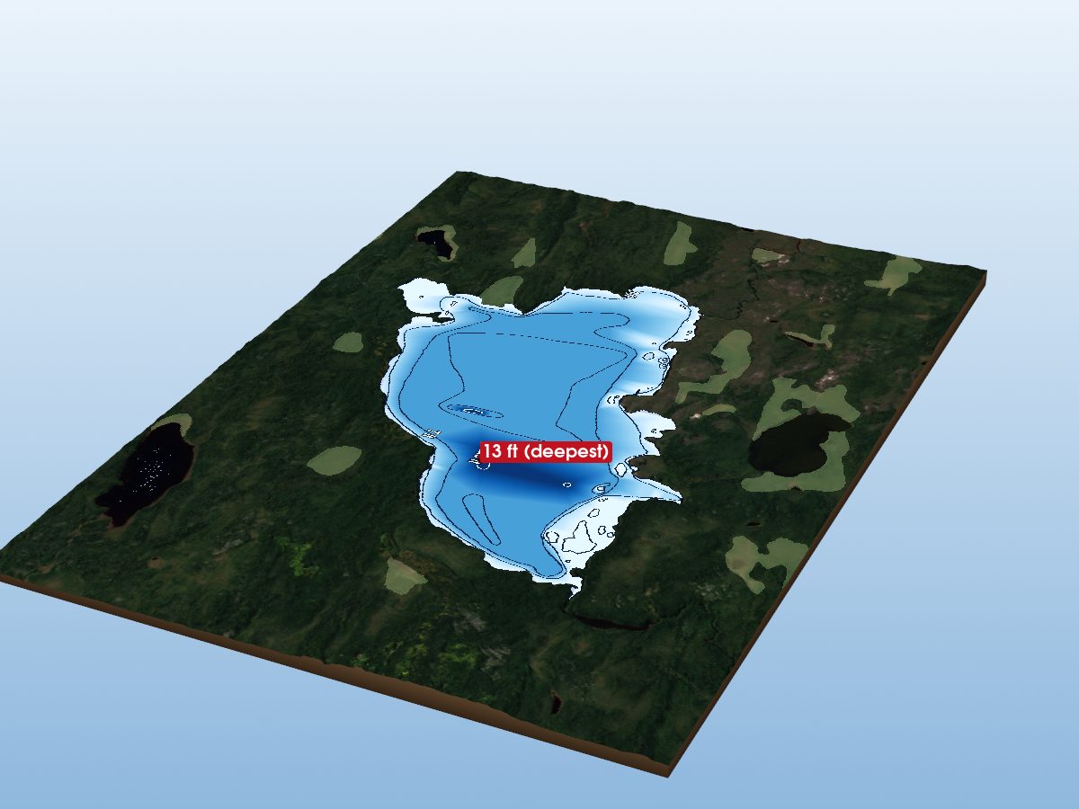 Depth map of Oneside Lake