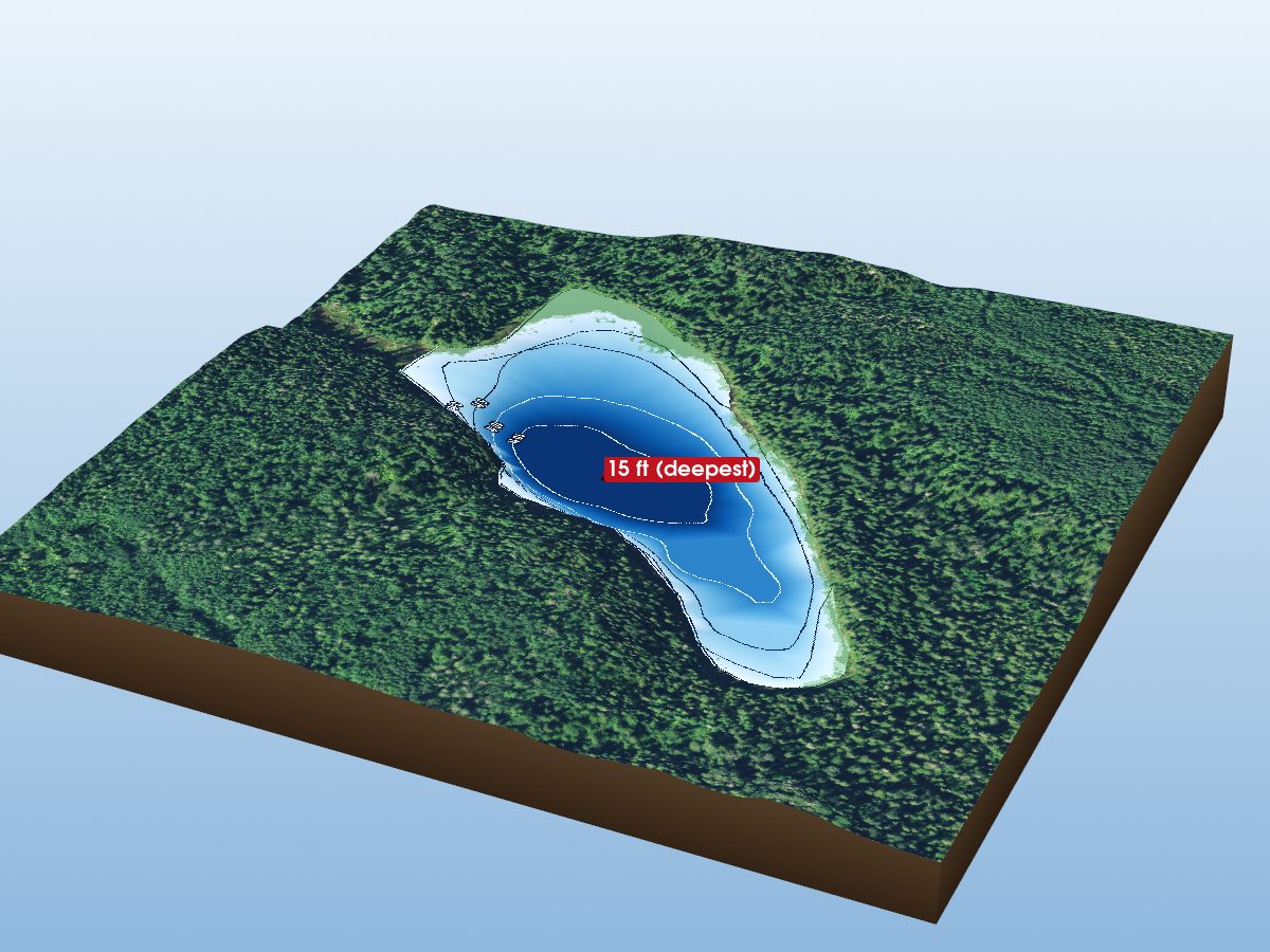 Depth map of Opasatika Lake 14