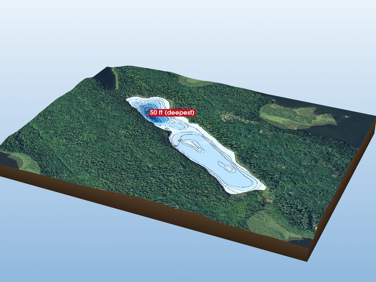 Depth map of Opasatika Lake 15
