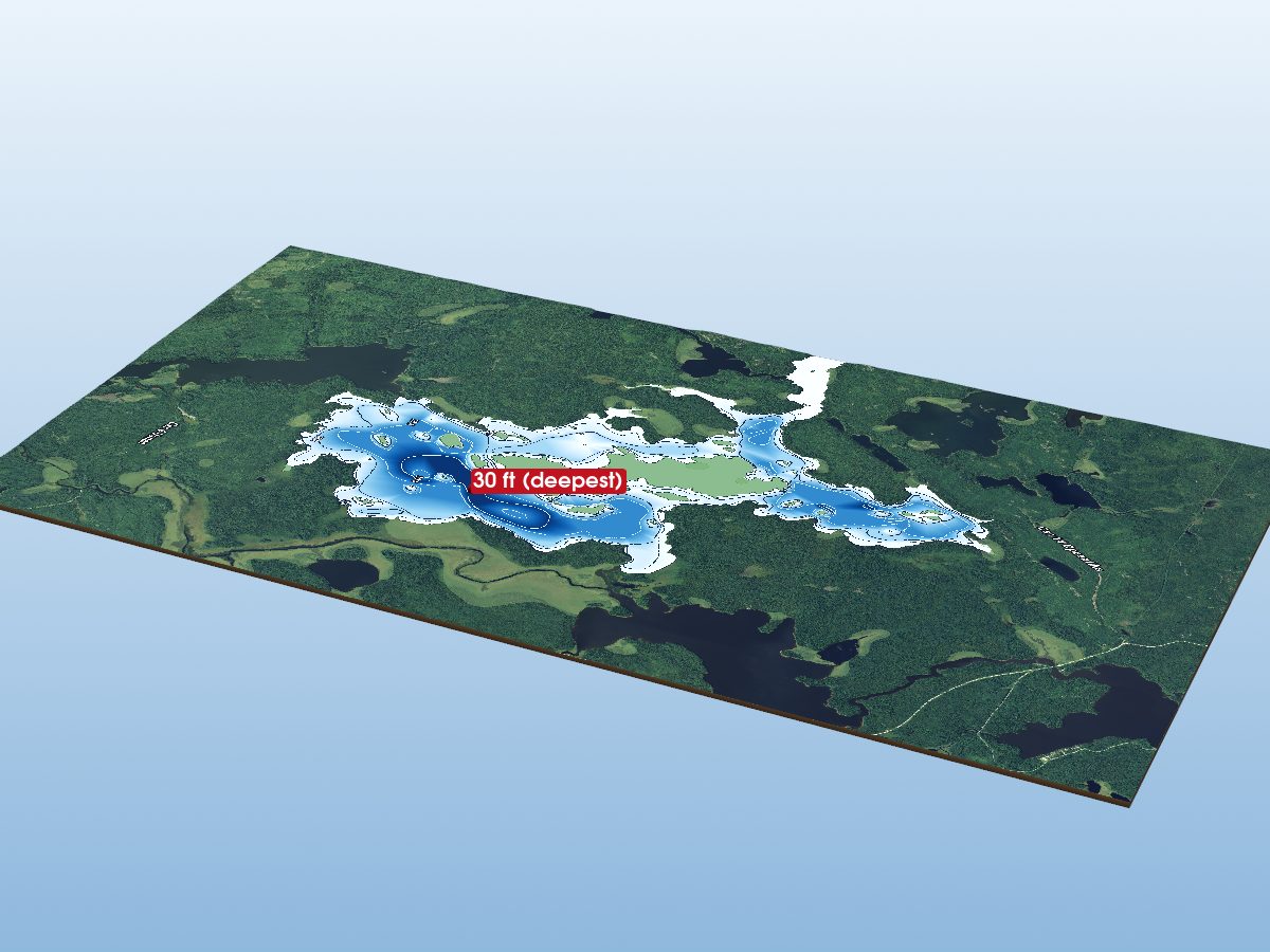 Depth map of Opasatika Lake