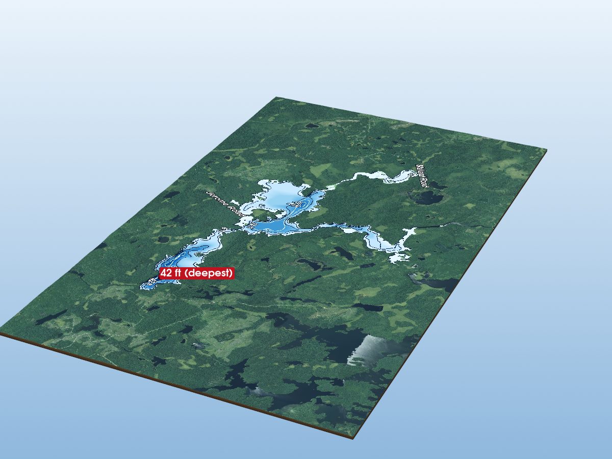Depth map of Opeepeesway Lake