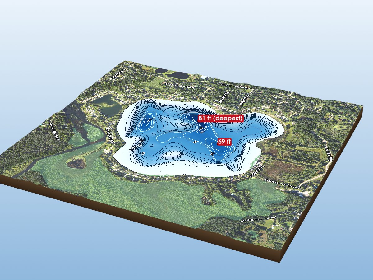 Depth map of Ore Lake
