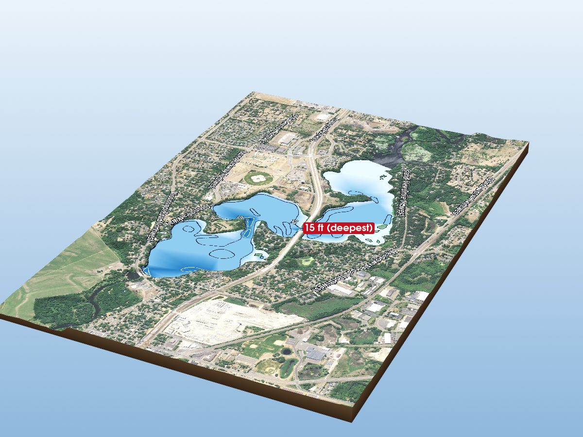 3D depth map of Orono Lake