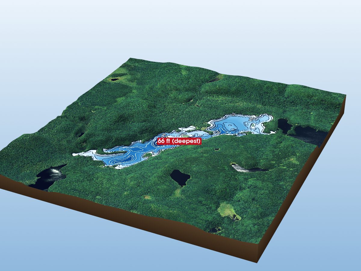 Depth map of Osemigwemowin Lake