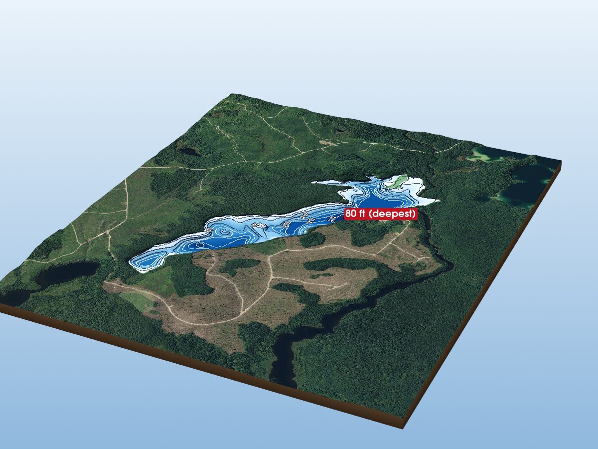 Depth map of Oshawong Lake