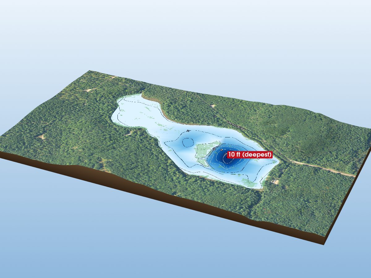 Depth map of Osmun Lake