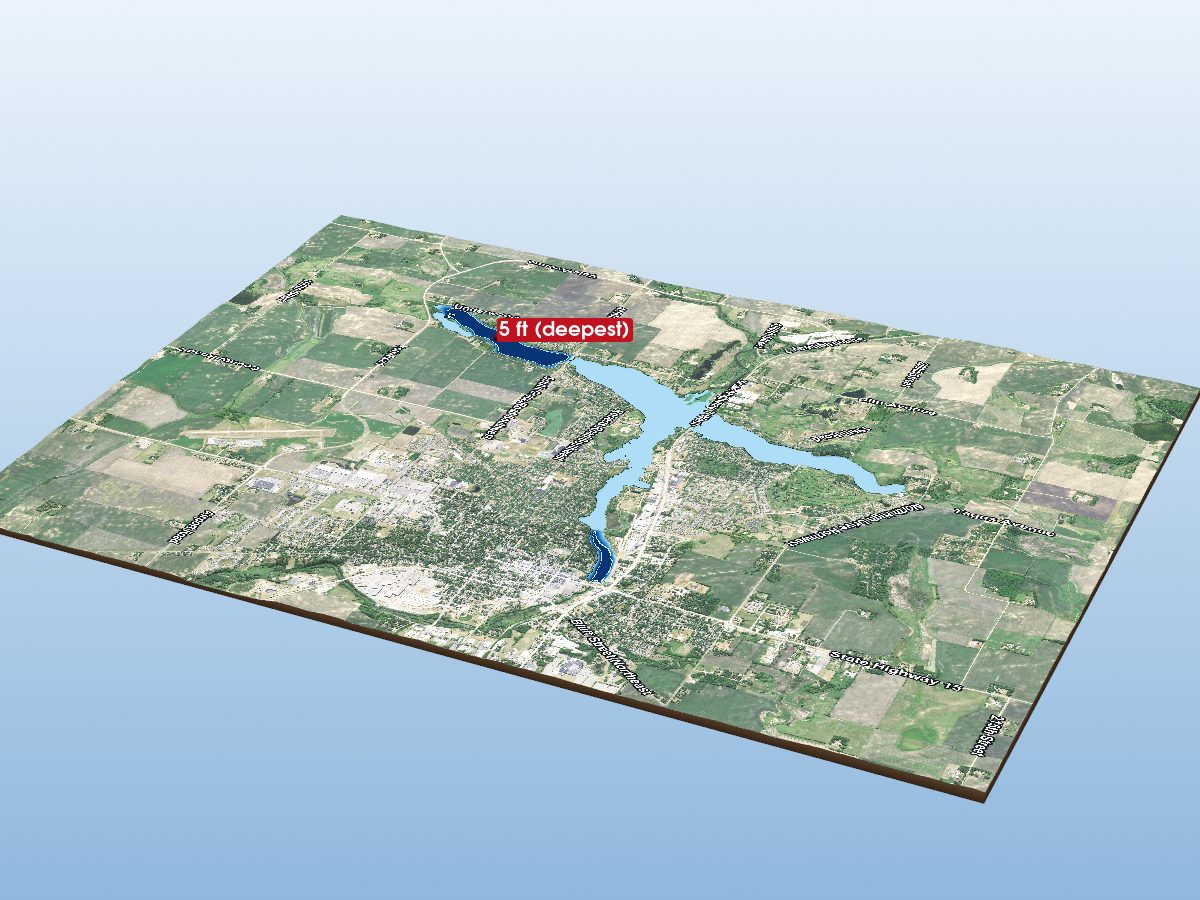 3D depth map of Otter Lake