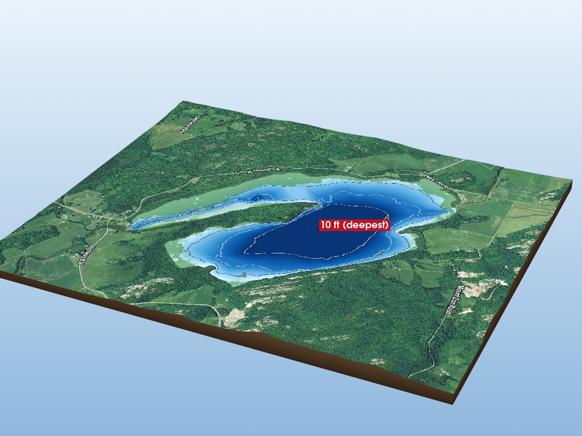 Depth map of Ottertail Lake