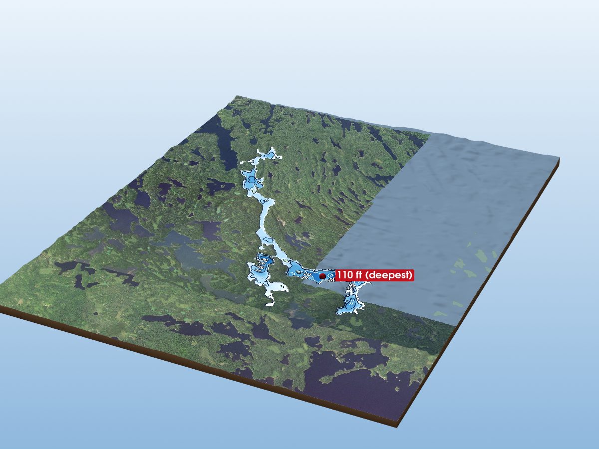 Depth map of Ottertrack Lake