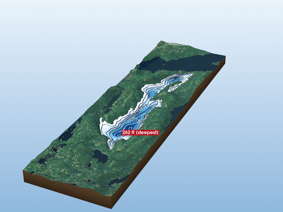 Depth map of Ouellette Lake