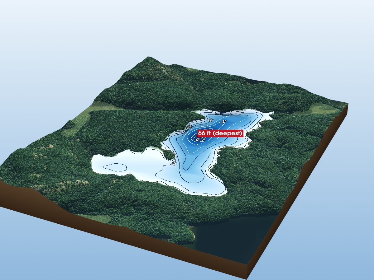 Depth map of Oval Lake
