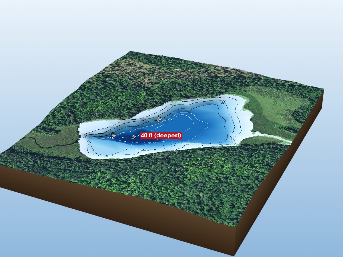 Depth map of Oval Lake