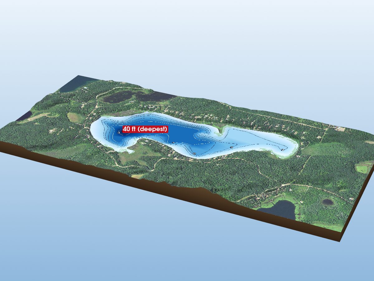 Depth map of Ox Yoke Lake