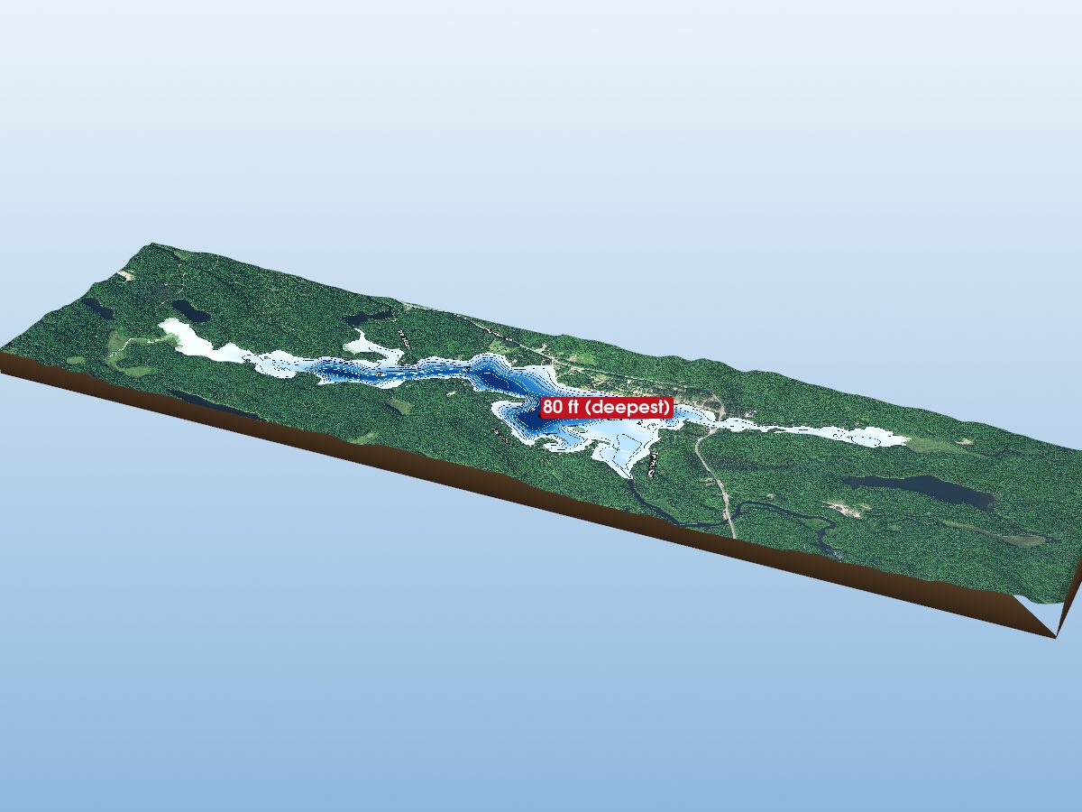 Depth map of Oxtongue Lake