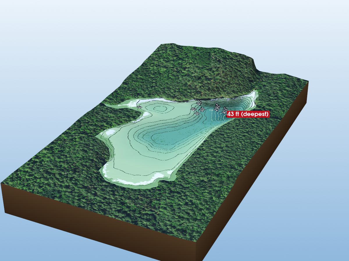 Depth map of Pacaud Lake