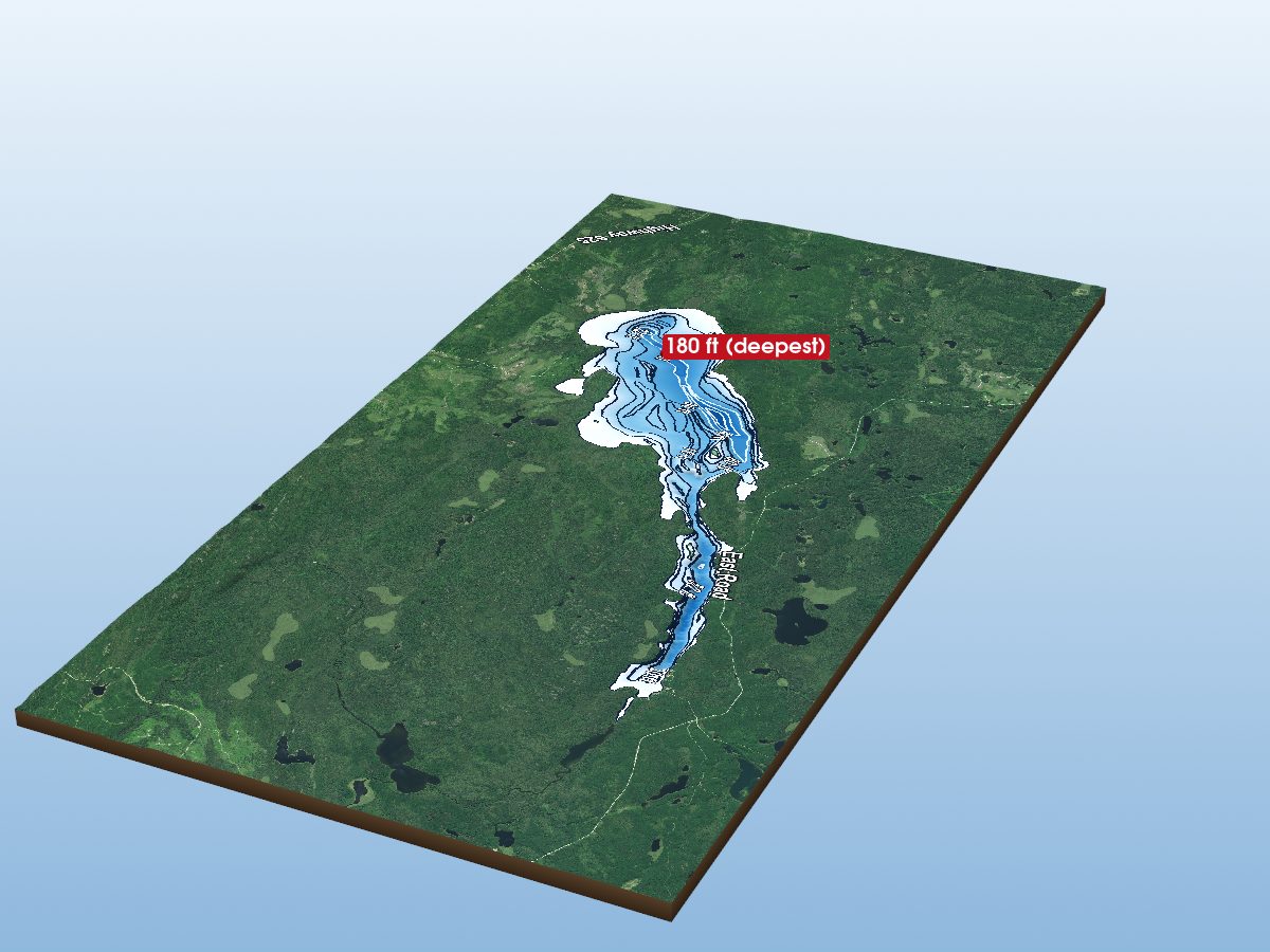 Depth map of Pagwachuan Lake