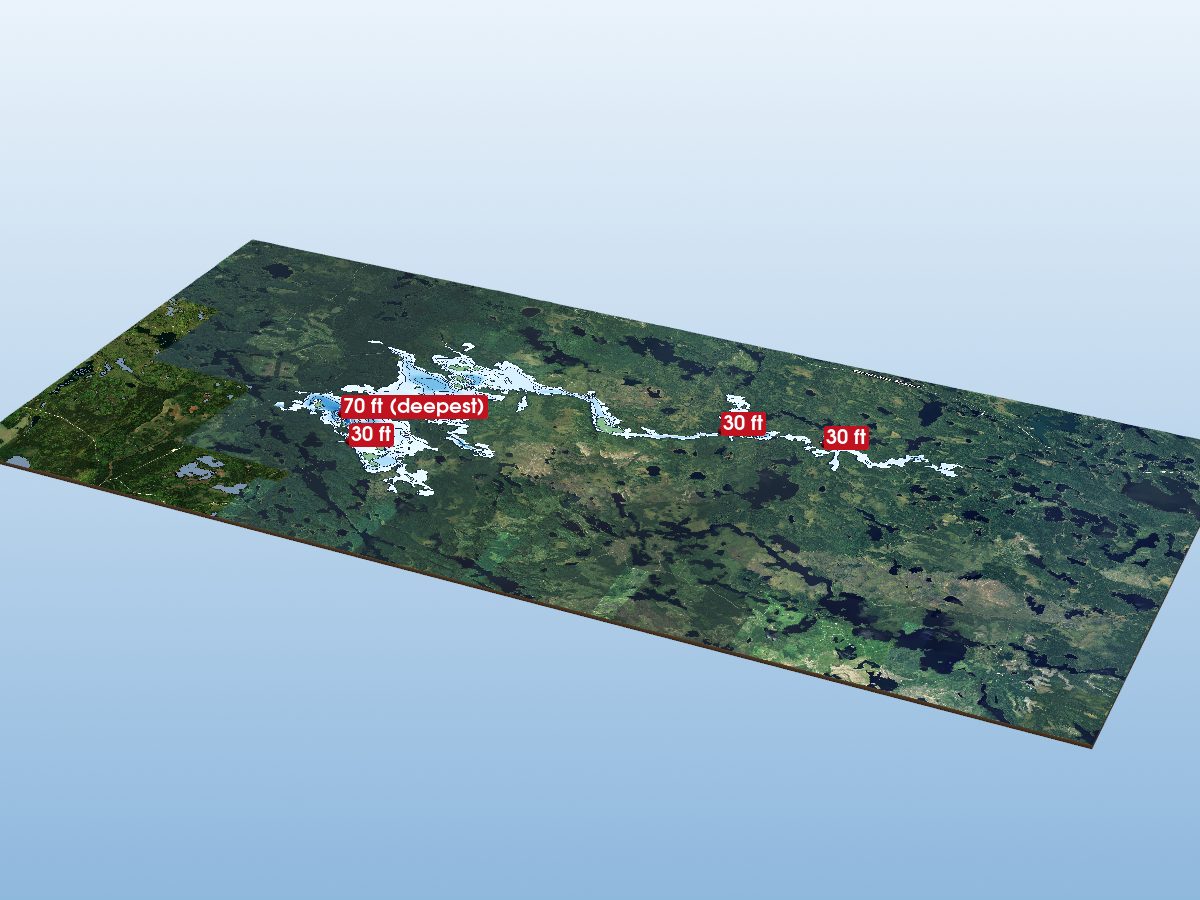 Depth map of Pakashkan Lake