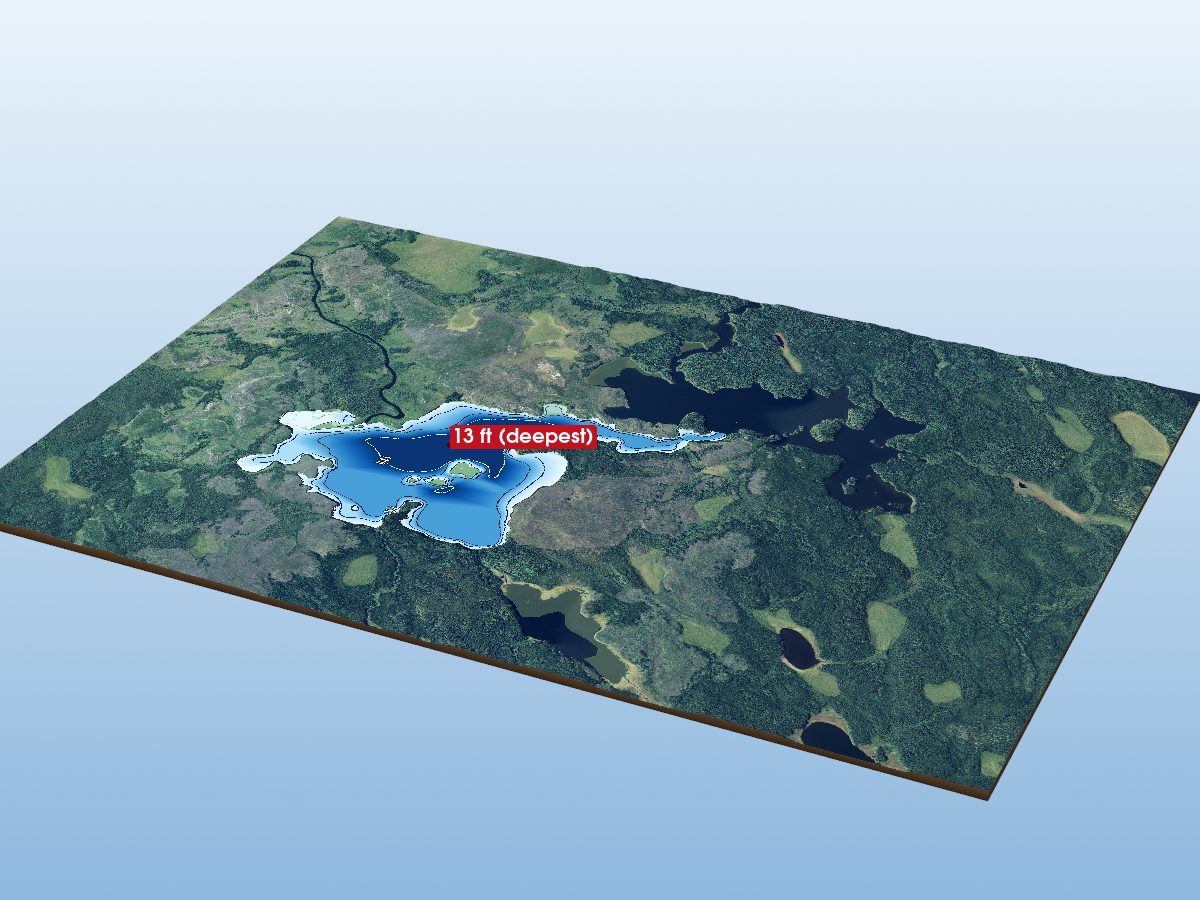 Depth map of Pakhoan Lake