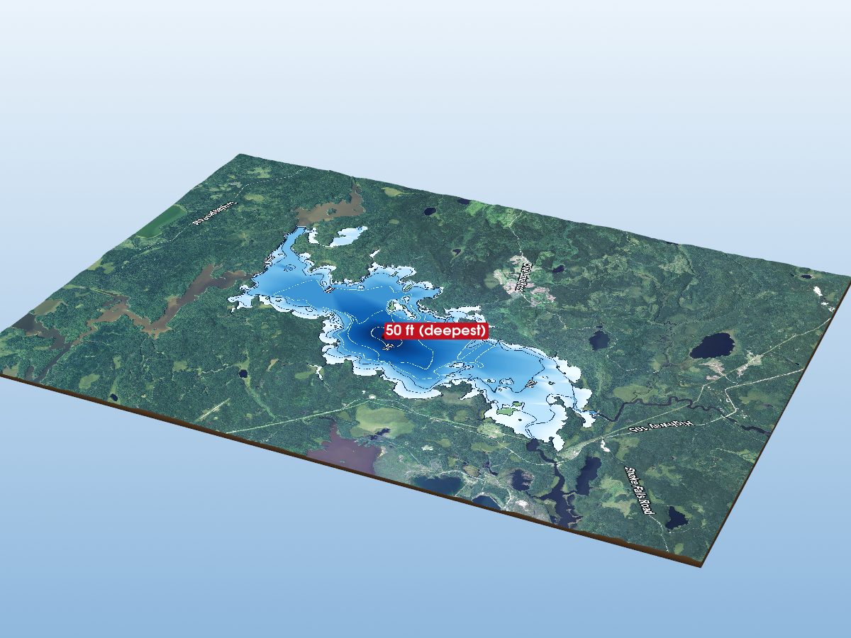 Depth map of Pakwash Lake