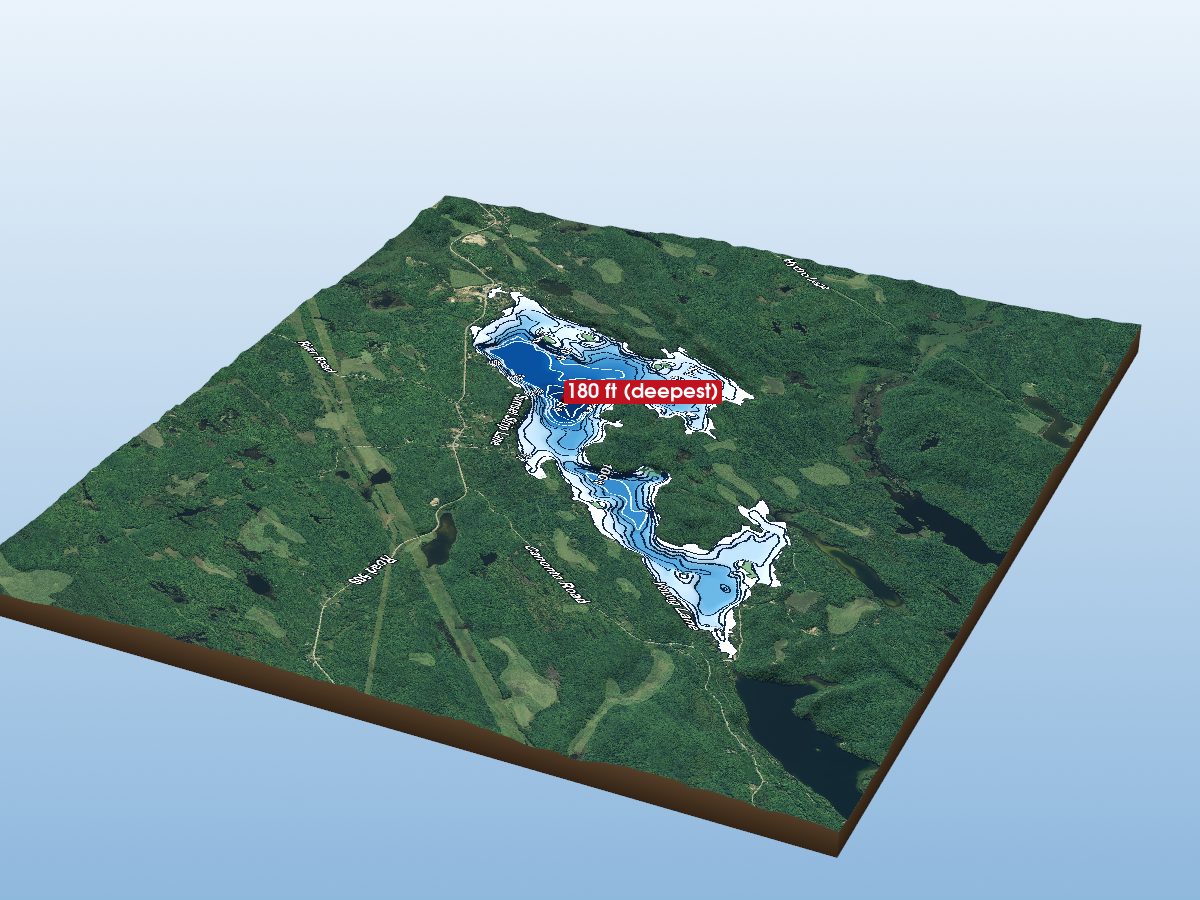 Depth map of Palmerston Lake
