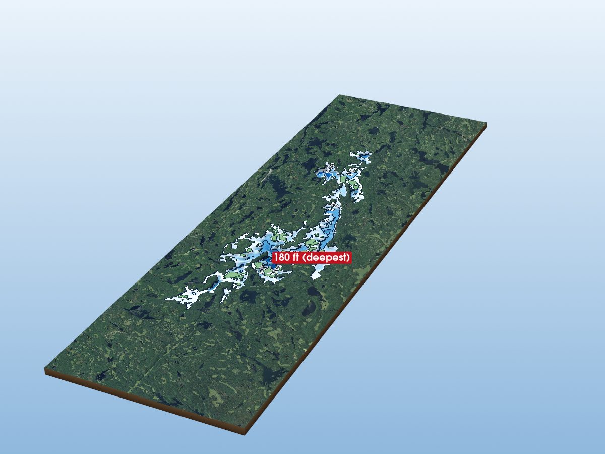 Depth map of Panache Lake