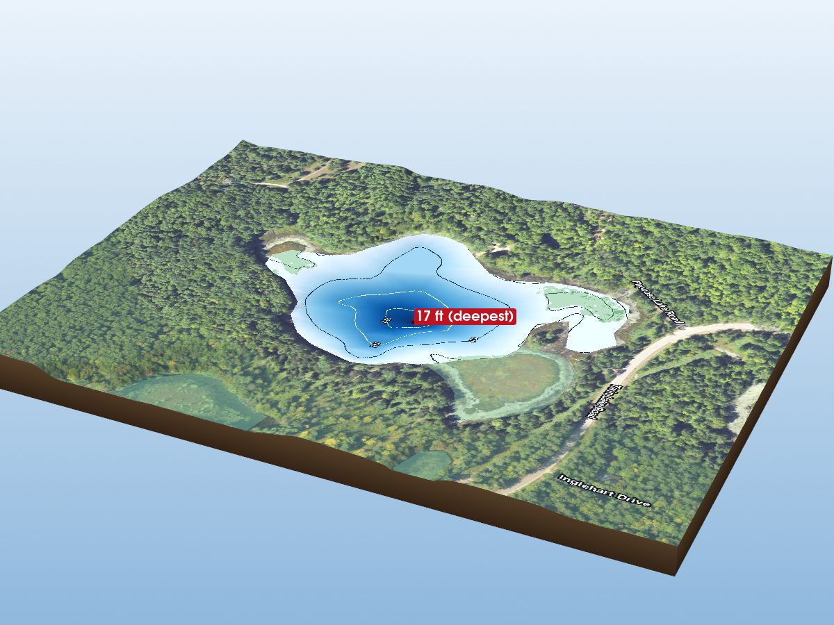 Depth map of Papoose Lake