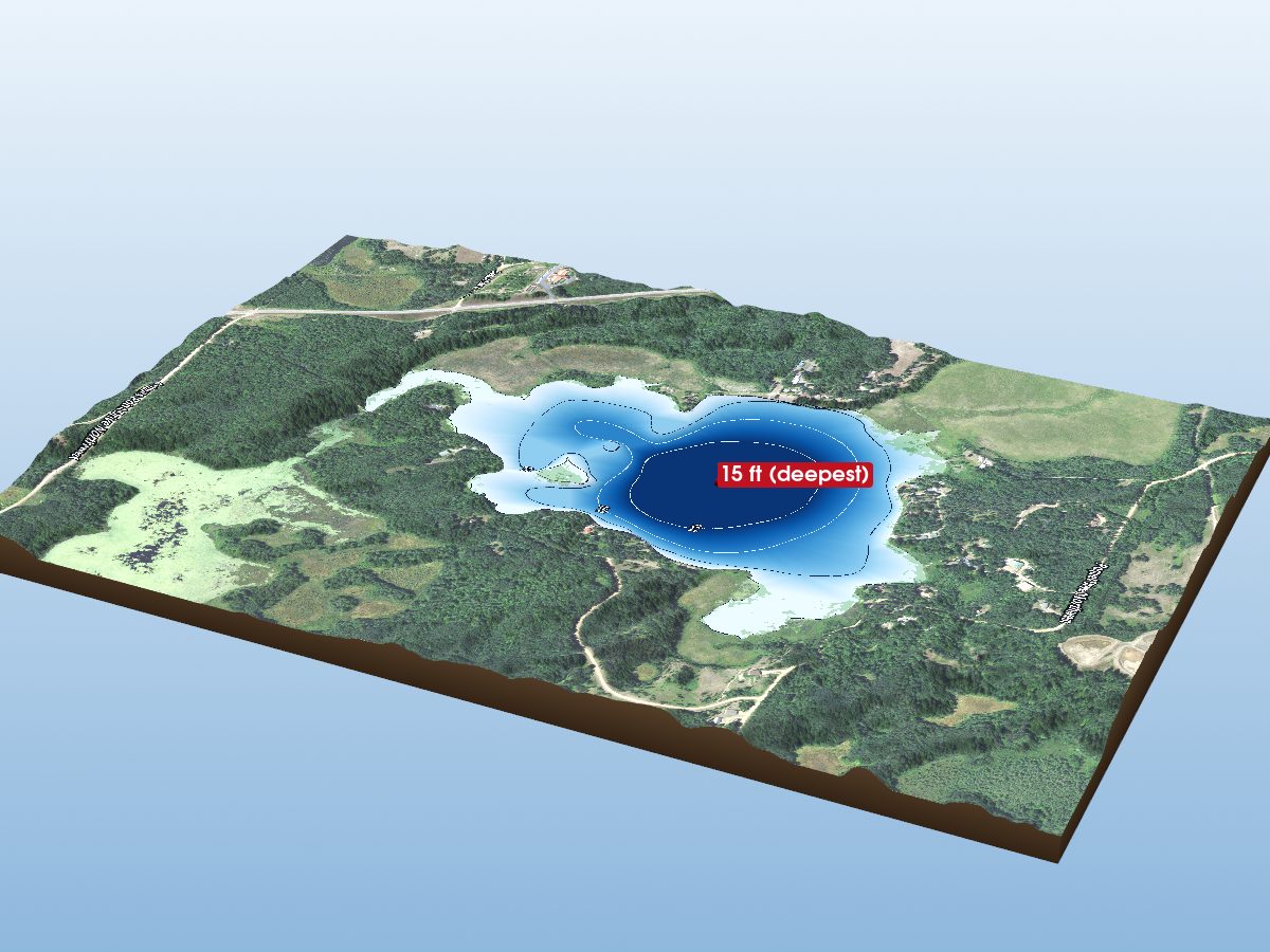 Depth map of Paquet Lake