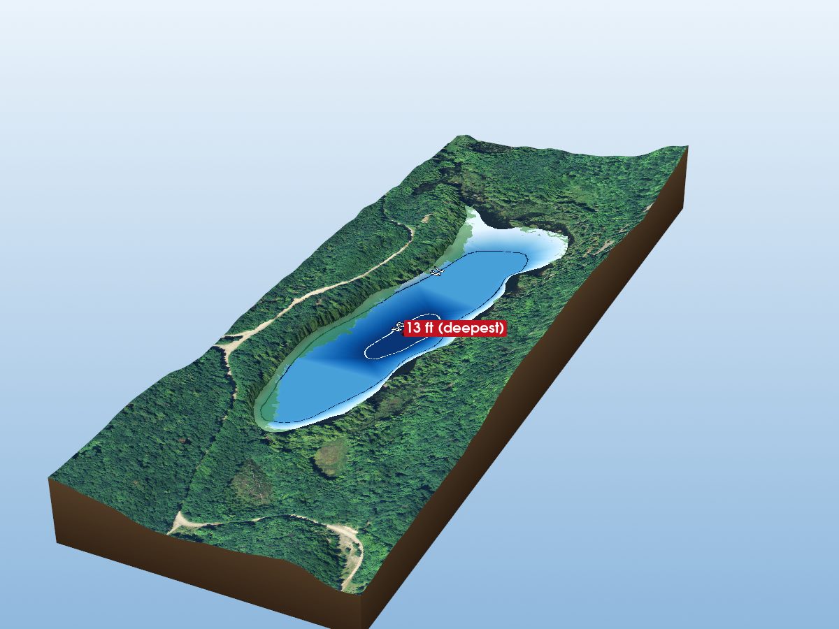 Depth map of Pardee Lake