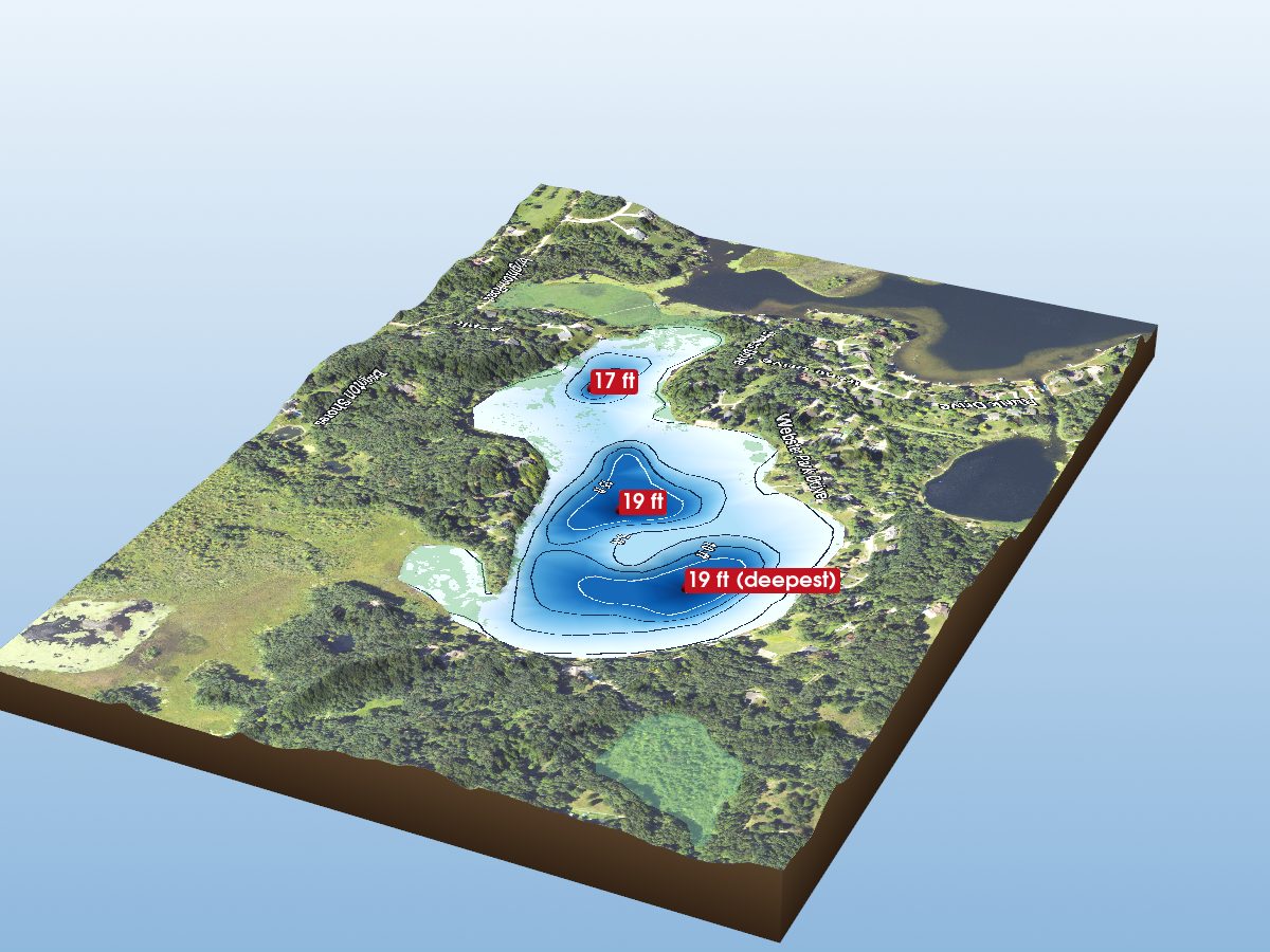 Depth map of Pardee Lake