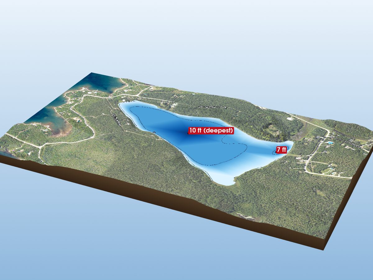 Depth map of Parish Lake
