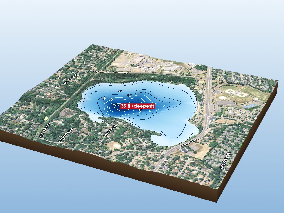 Depth map of Parkers Lake