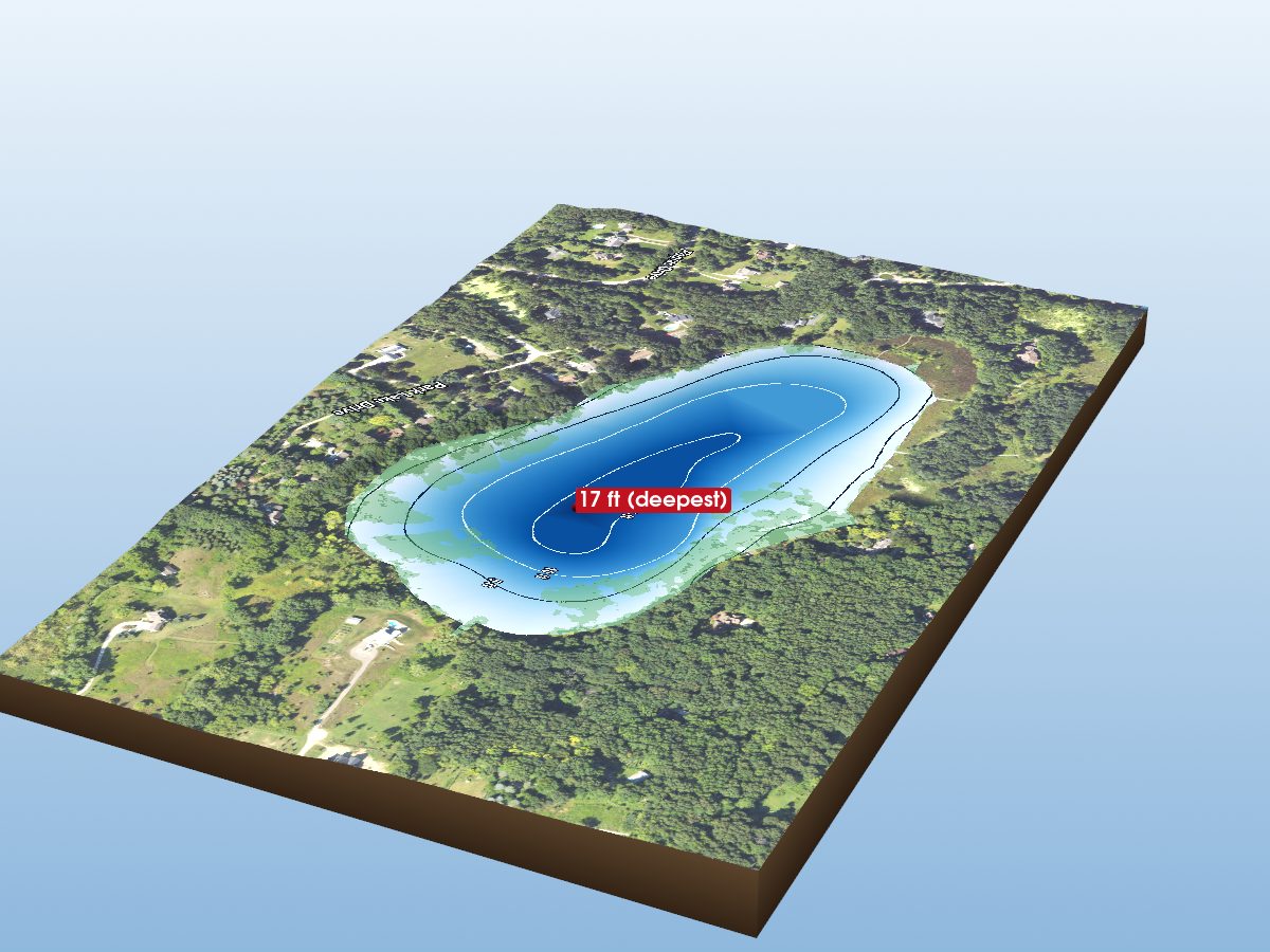 Depth map of Parks Lake