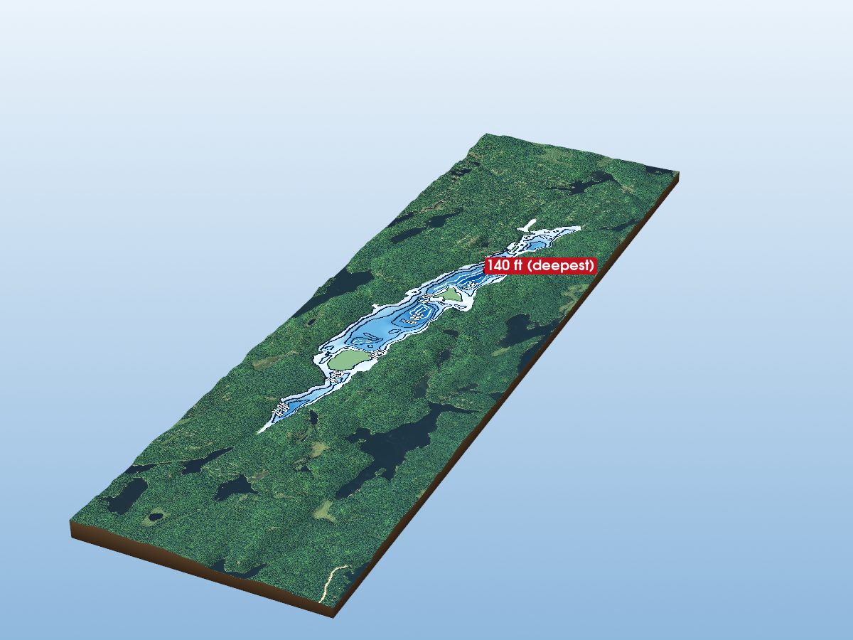 Depth map of Pathfinder Lake