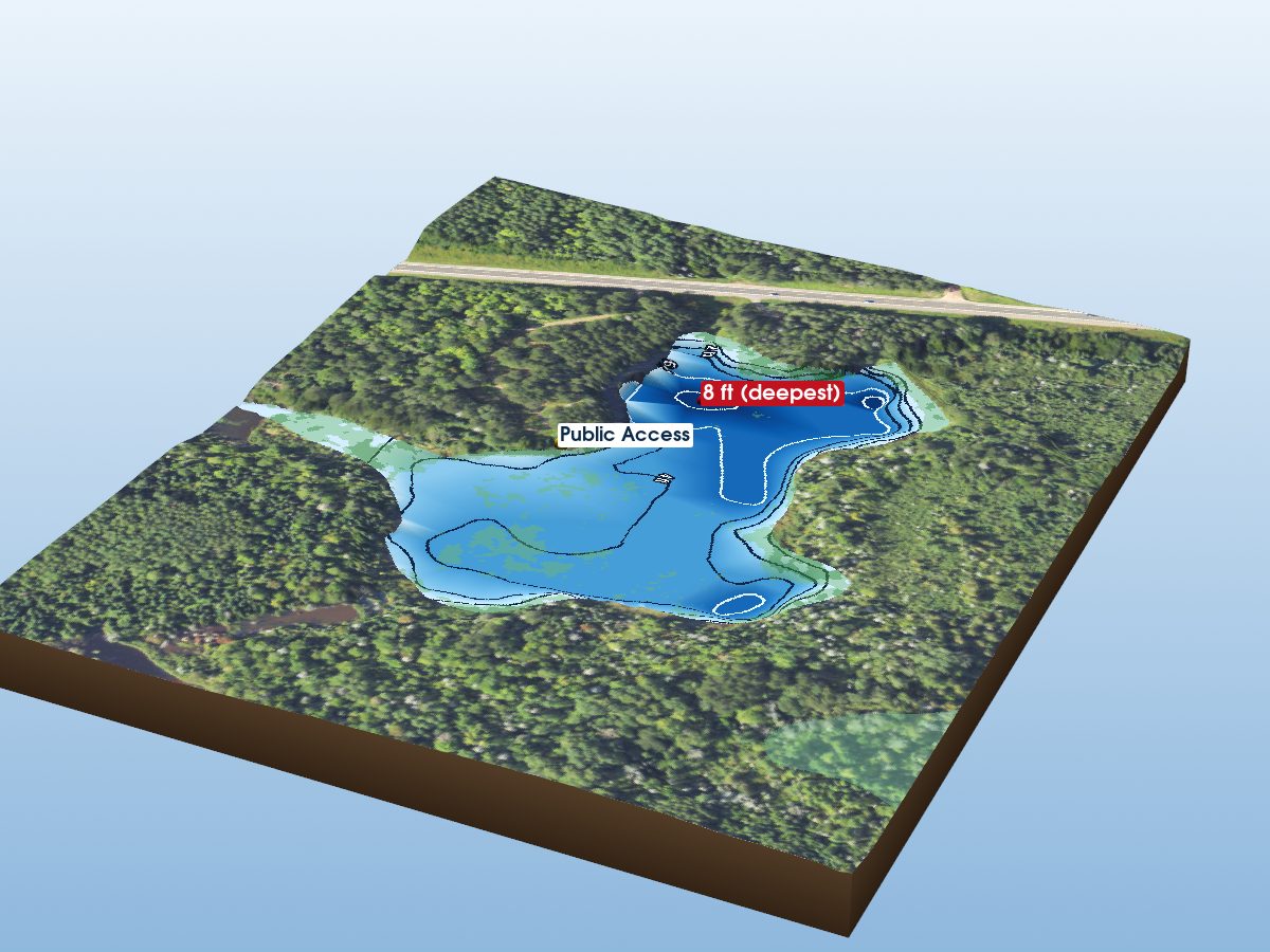 Depth map of Paulding Pond
