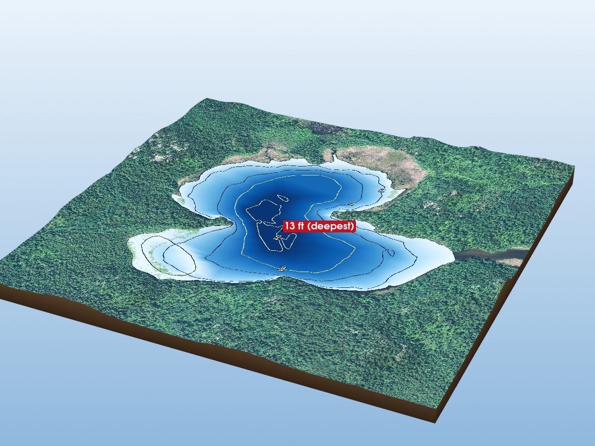 Depth map of Paulson Lake