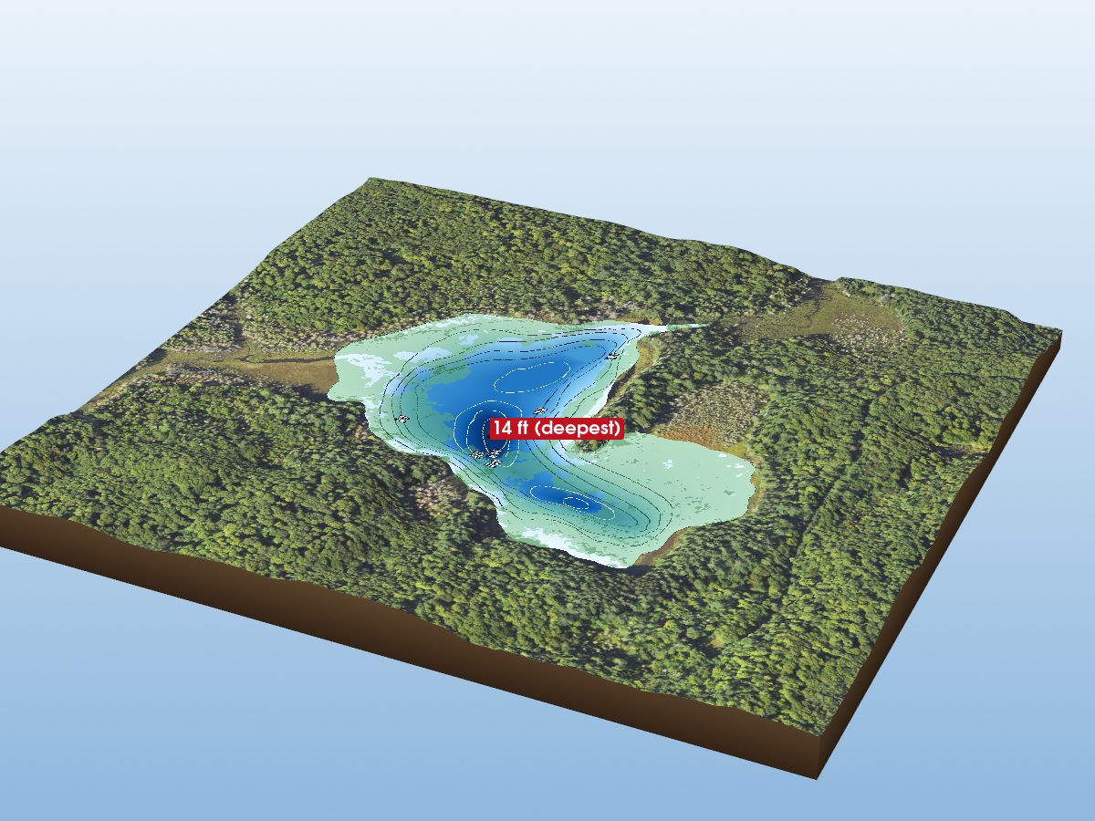 Depth map of Paw Lake