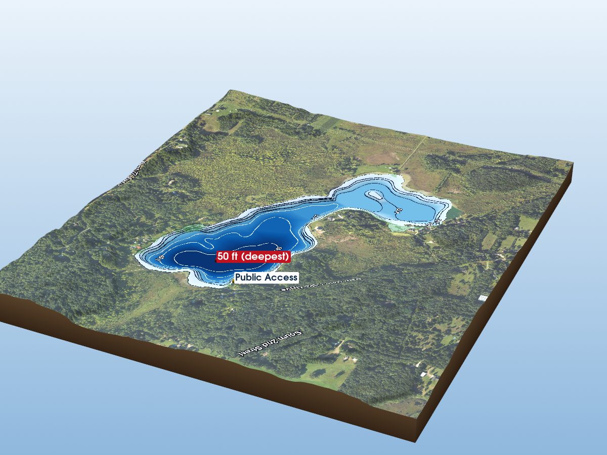 Depth map of Paw Paw Lake