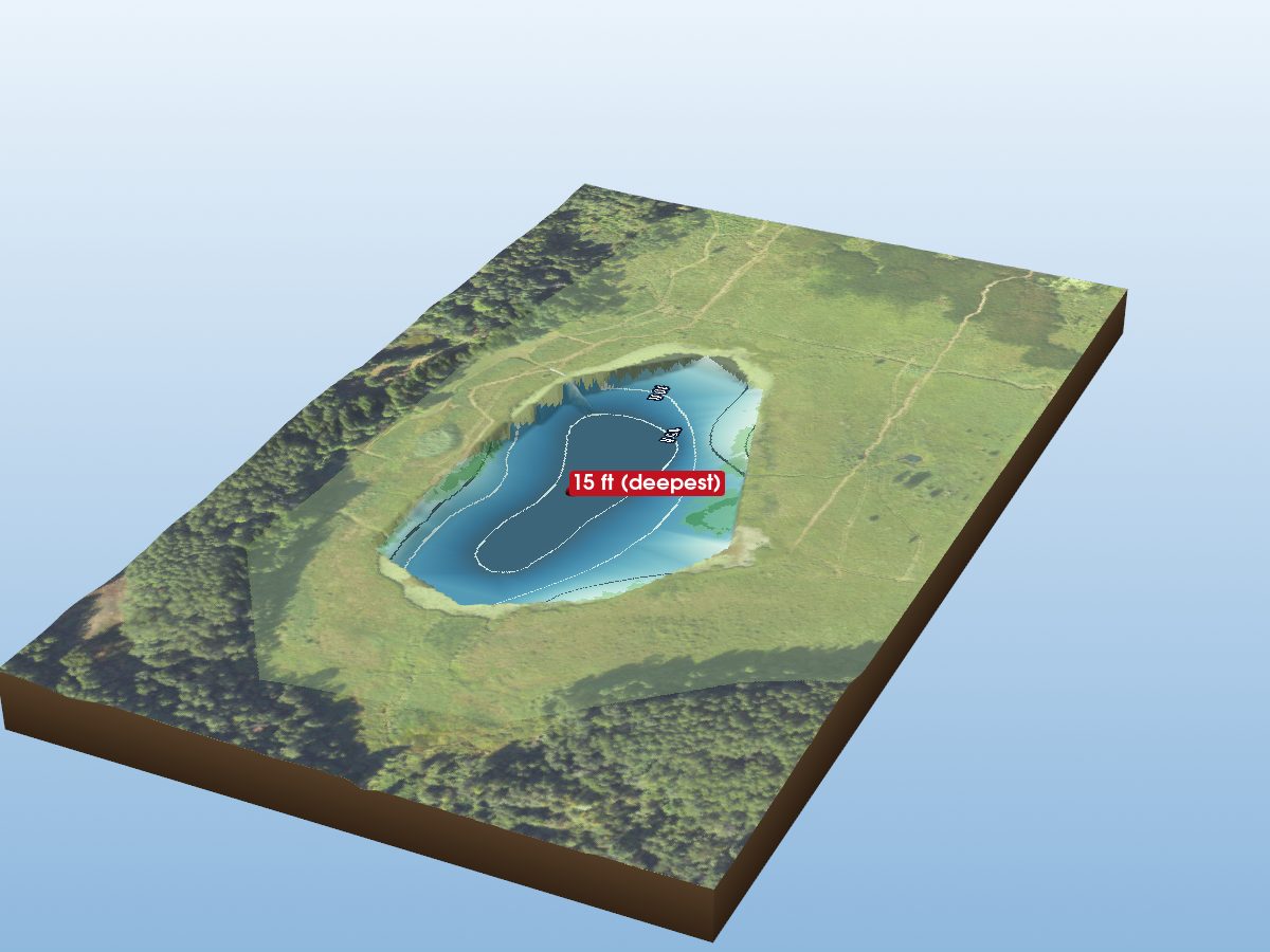 Depth map of Peach Lake