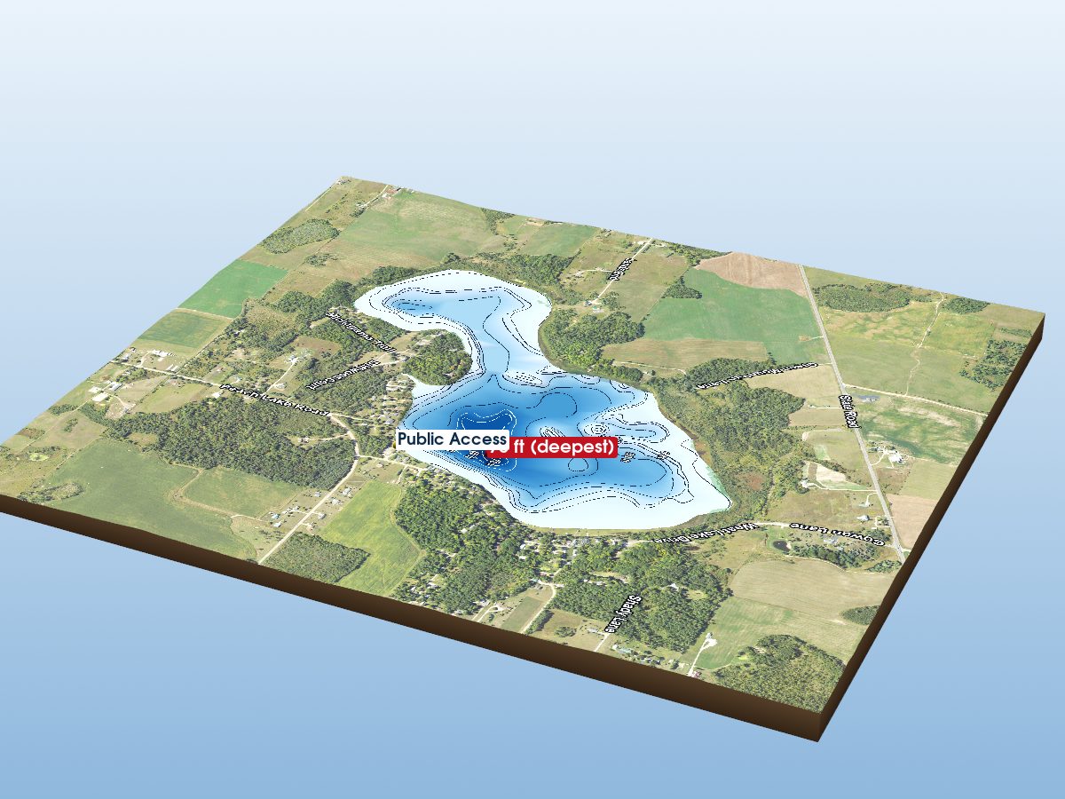 Depth map of Peach Lake