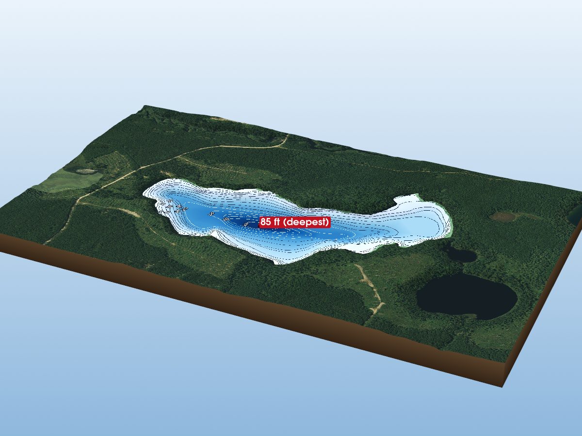 Depth map of Peach Lake