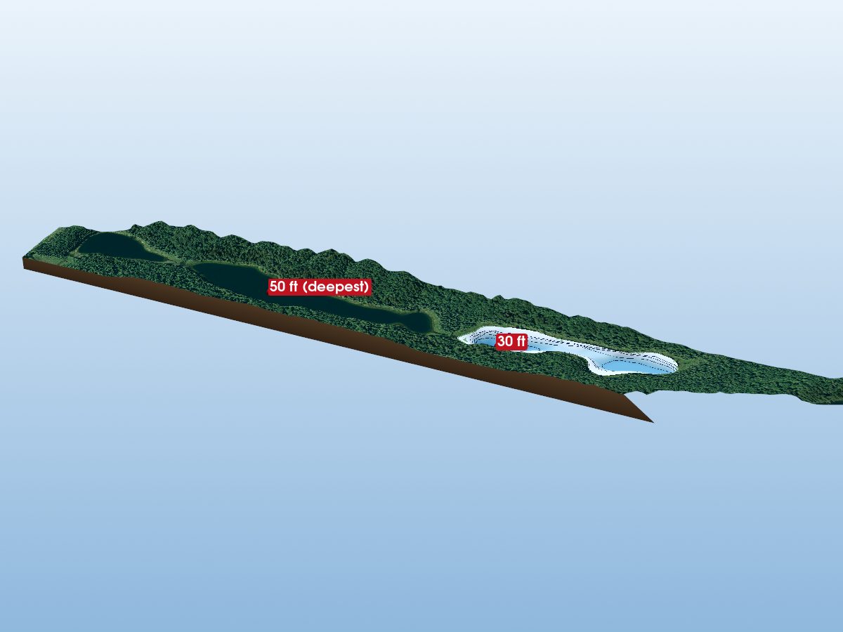 Depth map of Pearce Lake 12