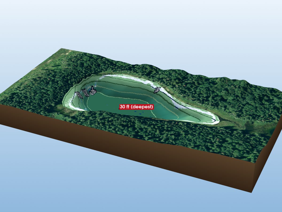 Depth map of Pearce Lake 20