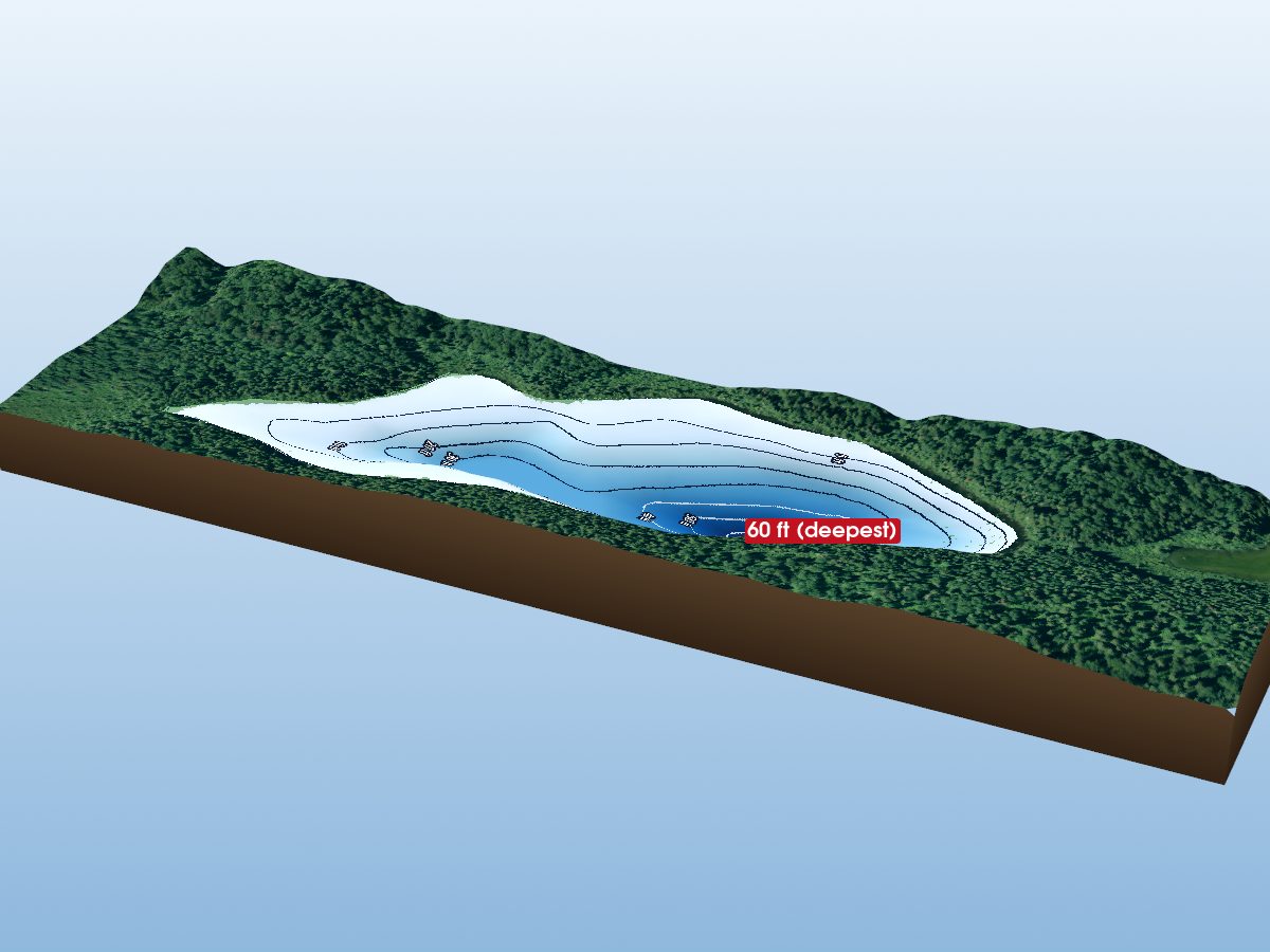 Depth map of Pearce Lake 25