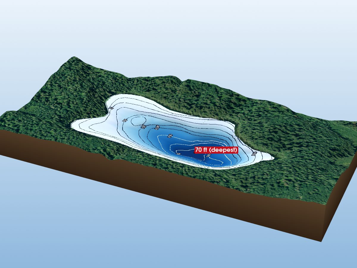 Depth map of Pearce Lake 30